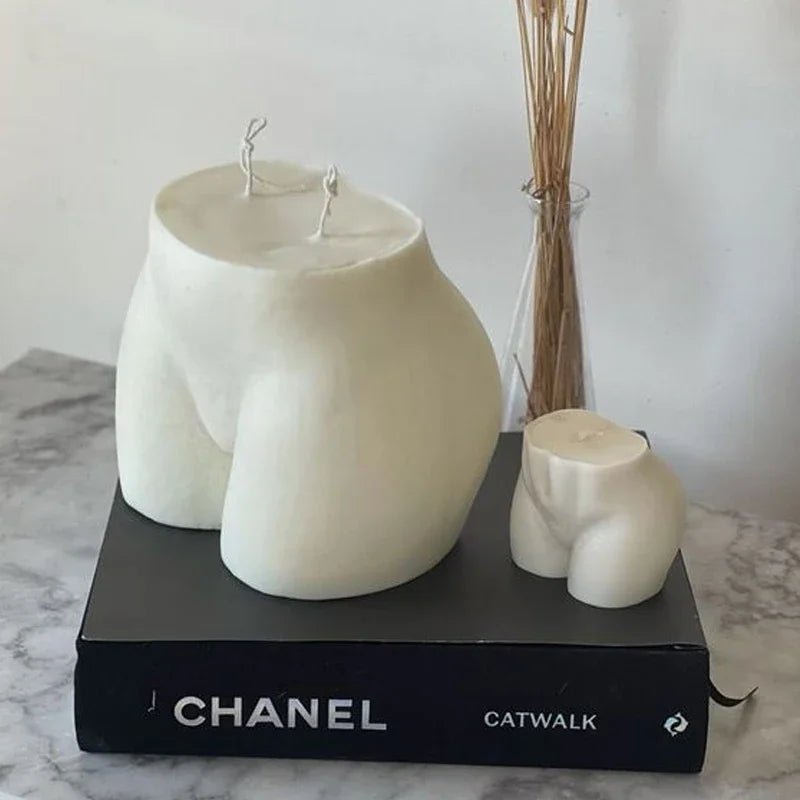 KIMLUD, 3D Large Hip Candle Mold Plump Ass Torso Candle Silicone Mold Buttock Scented Candle Aromatherapy Women Chest Soap Plaster Mould, KIMLUD Womens Clothes