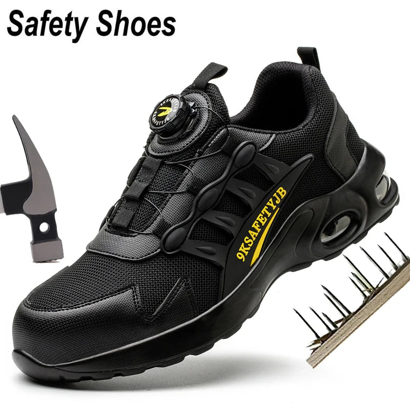 KIMLUD, Safety Shoes Men steel toe boots Wire Rotary Buckle Work Sneakers Indestructible Shoes Anti-smash Anti-puncture Work Shoes, KIMLUD Womens Clothes