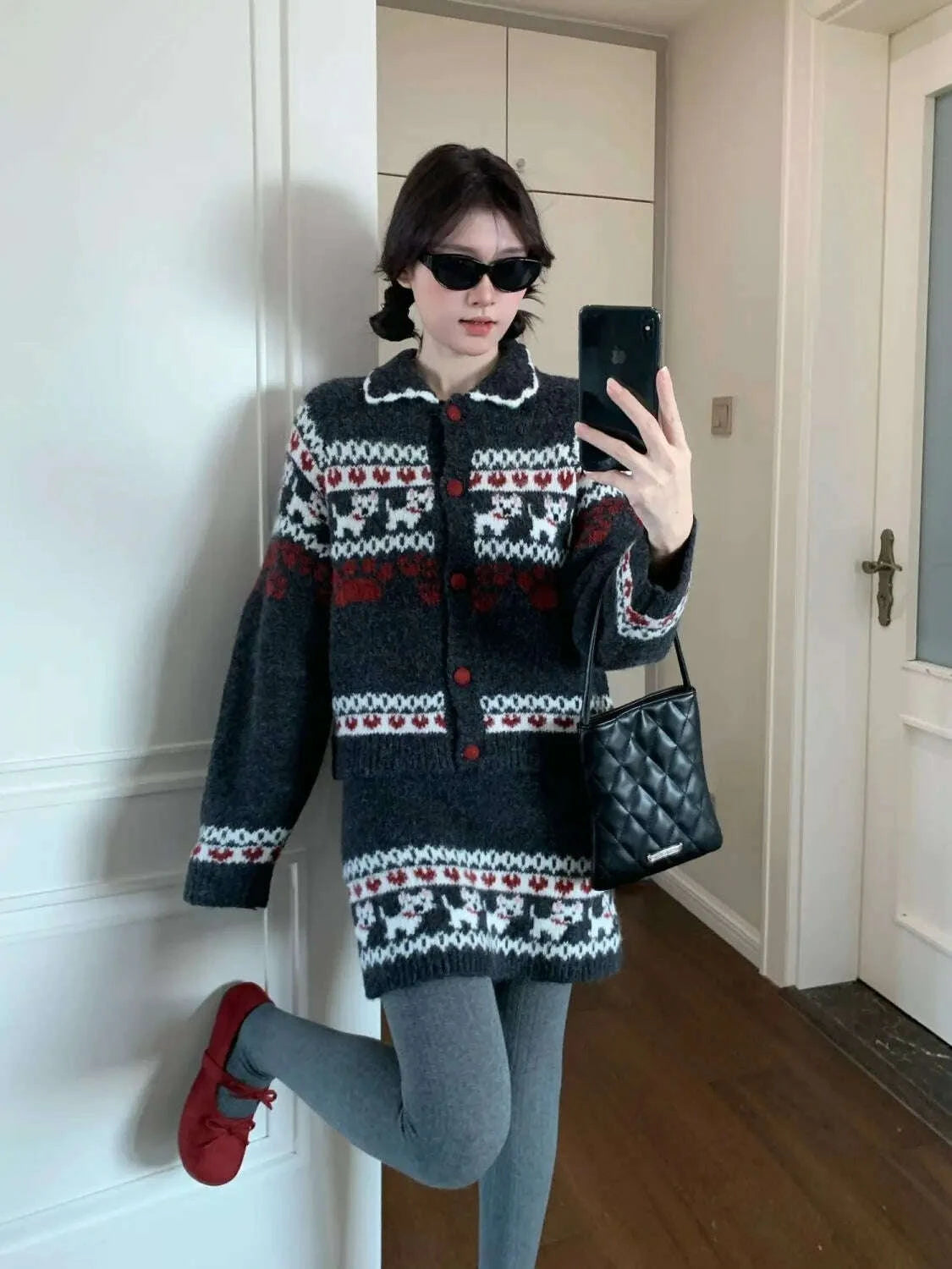 KIMLUD, Knitted Suit Women 2025 Fashion Vintage Sping Autumn Cardigan Sweater Coat Short Skirt Ladies Two Piece Set Outfits, KIMLUD Womens Clothes