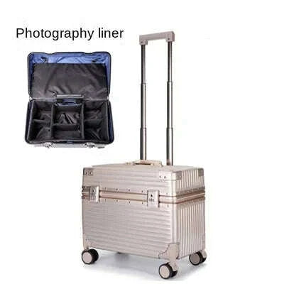 KIMLUD, 18 Inch Aluminium Frame Camera Equipment Case With Wheels Trolley Case 20 Inch Suitcase Trip Cabin 22 Inch On the Flap Suitcase, KIMLUD Womens Clothes