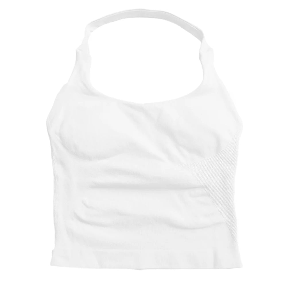 Padded Sports Bra – Backless Strappy – Halter | KIMLUD