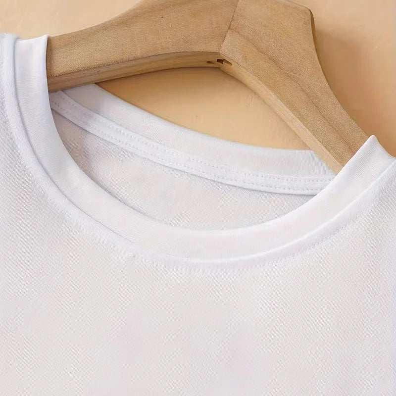 Crop Top – Letter Directional Print – Polyester | KIMLUD