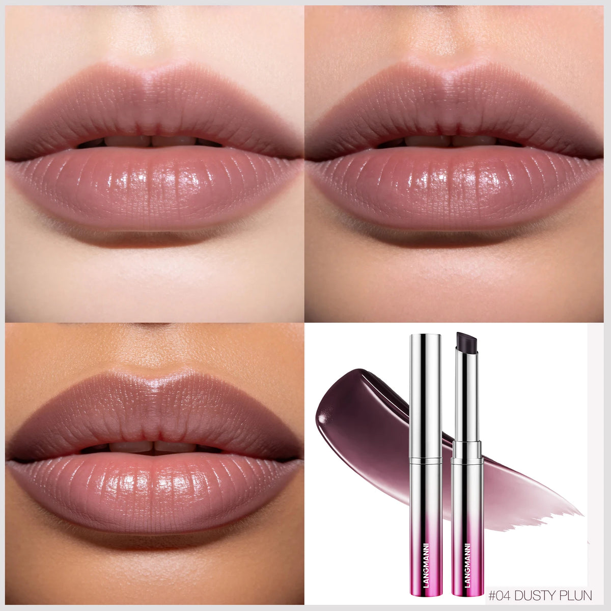 LANGMANNI 6 Colors Honey Pink Lipstick Waterproof Not Fading Sexy Nude Brown Lip Tint for Women Make Up Solid Lip Gloss Cosmetic