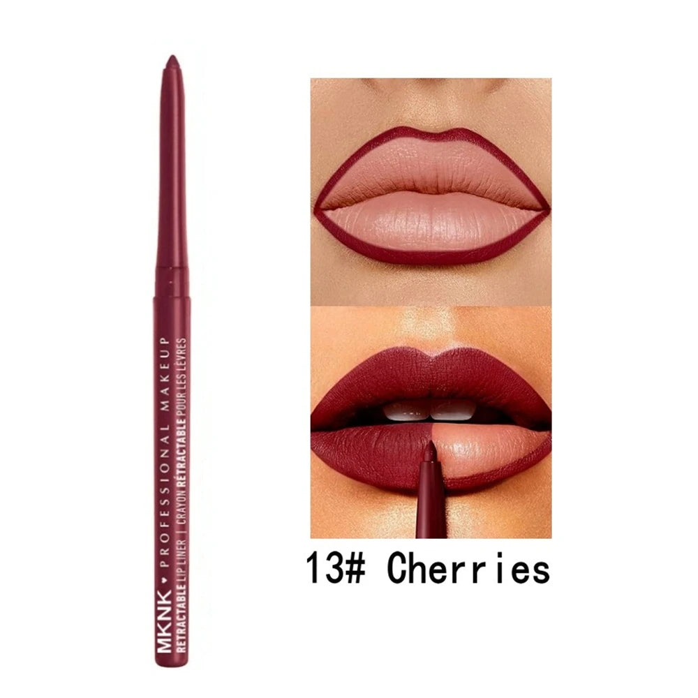 6 Color Matte Lipliner Pencil Brown Contour Tint Lipstick Waterproof Long Lasting Non-stick Cup Moisturising Lip Makeup Cosmetic