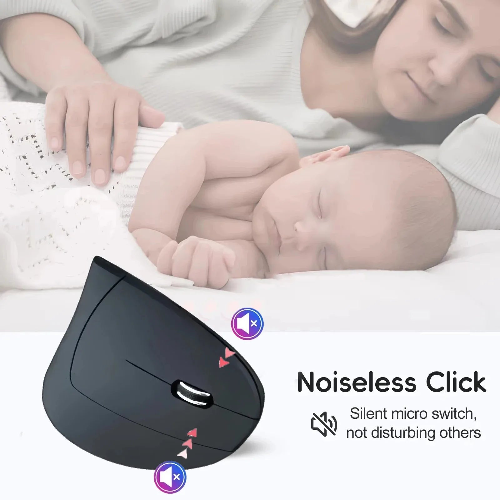 Vertical Mouse Ergonomic Mouse 2.4G Wireless Mouse Dual Mode Bluetooth Mice RGB 1600 DPI Silent Mouse for PC Laptop Desktop