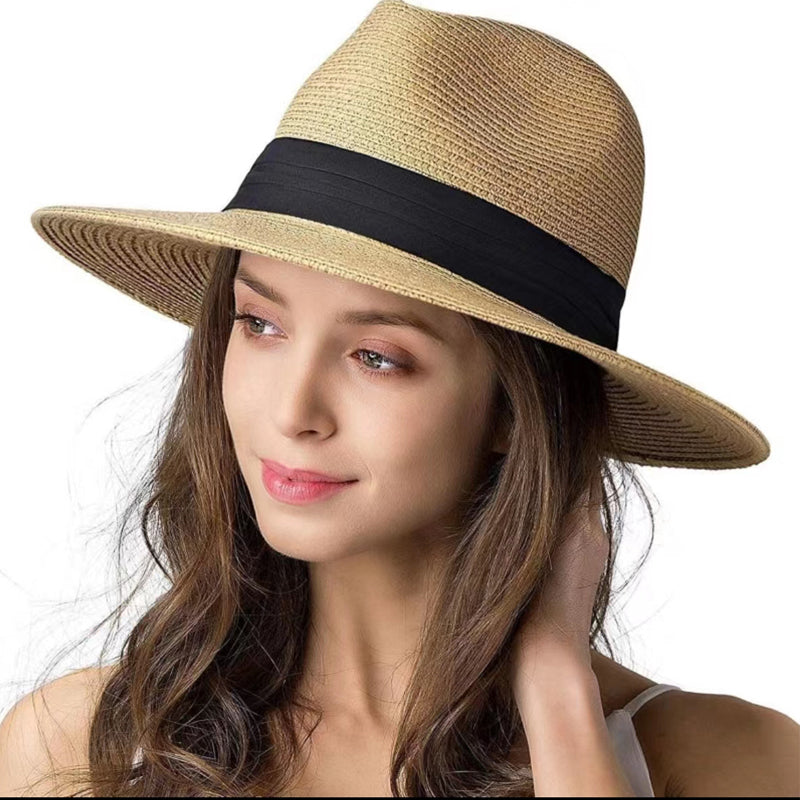 Sun Protection Hats & Caps Panama Straw Fedora — Natural | KIMLUD