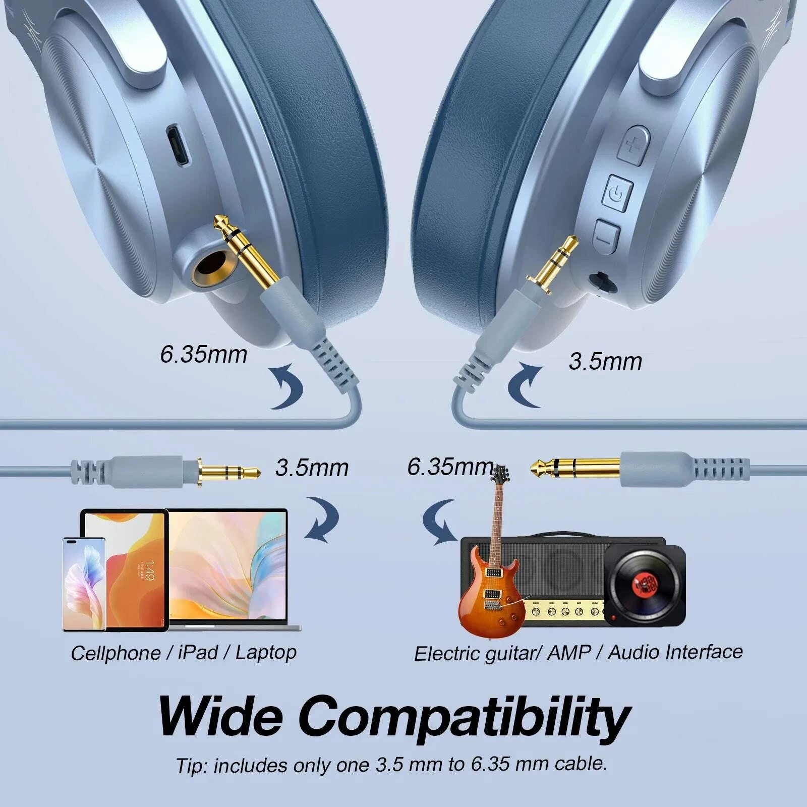 KIMLUD, Oneodio A70 Wireless Bluetooth 5.2 Headphones 72Hrs Over Ear Hi-Res Audio 3.5mm/6.35mm Wired Studio DJ Headset With Microphone, KIMLUD Womens Clothes