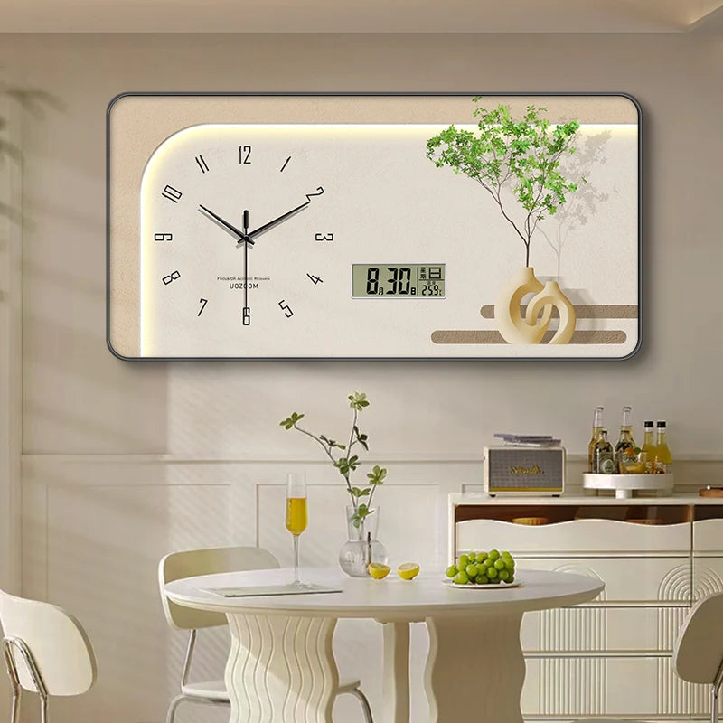 Acrylic Nordic Wall Clock Geometric Frame — Ivory-Cream | KIMLUD
