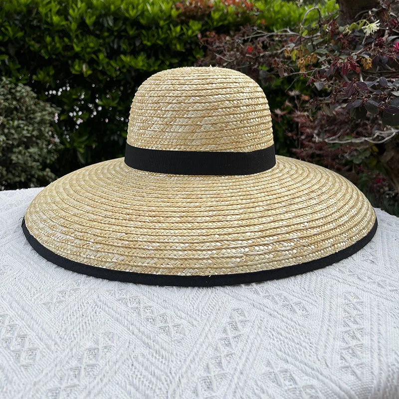 Fedora Hat Straw Wide Brim Hepburn — Natural | KIMLUD