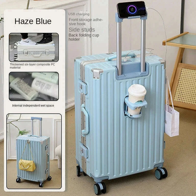 new-suitcase-30-inch-aluminium-frame-usb-charging-luggage-carrier-boardable-20-inch-cabin-suitcases-on-wheels-with-cup-holderkimlud-womens-fashion-34623938