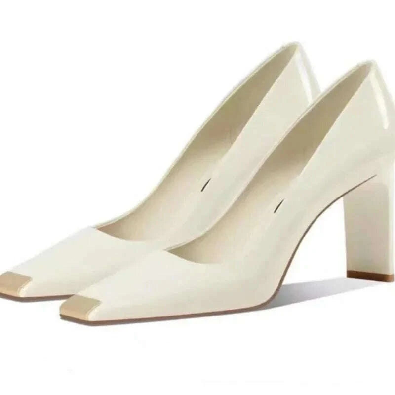 top-layer-cowhide-womens-mid-heel-high-heels-white-french-style-slip-on-shoes-leather-upper-simple-design-summer-shoeskimlud-womens-fashion-34628342