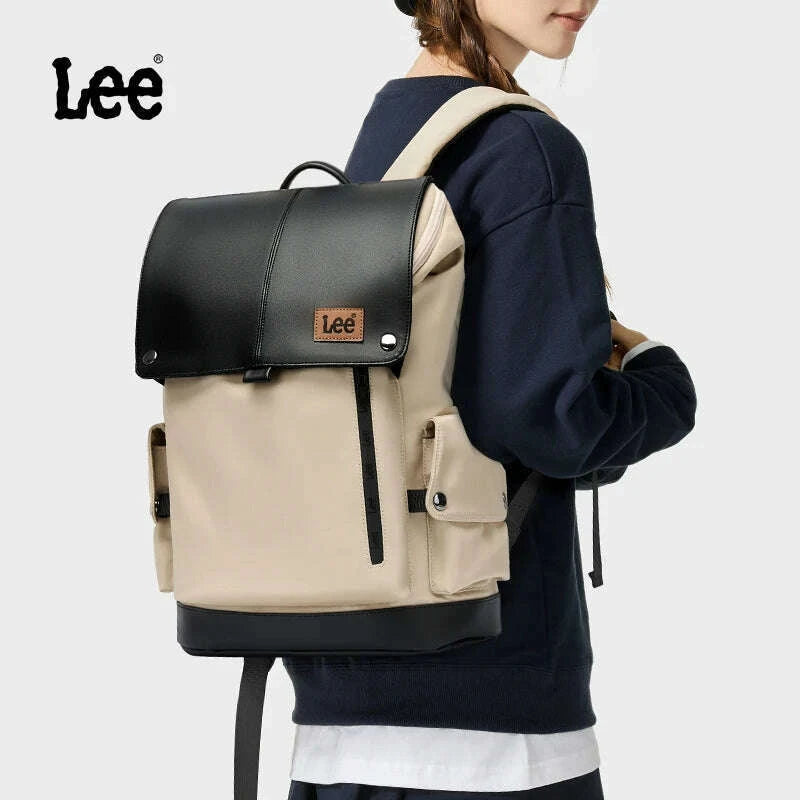 lee-new-korea-style-flip-leather-backpack-women-men-large-capacity-business-commuter-travel-rucksack-buy-laptop-school-book-bagkimlud-womens-fashion-34614119