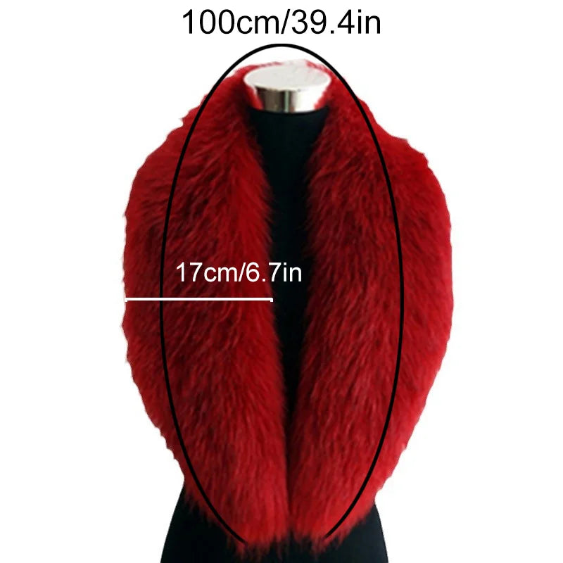 100Cm Artificial Fox Fur Scarf For Women Winter Warm Faux Fur Collar Lady Shawl Woolen Windbreaker Decoration Coat Hat Accessory