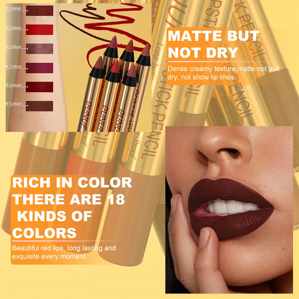 Lip Liner Pencil – Waterproof Matte Finish – Dark Red | KIMLUD