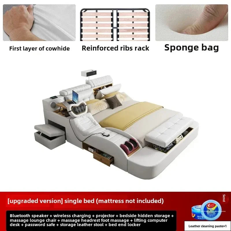 Korean Modern Luxury Bed European Nature Luxury Bedroom Human Bed Design Multifunctional Bedroom Camas King Size Home Furniture