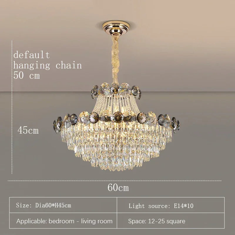 Crystal chandelier living room bedroom luxury modern minimalist villa decorative lamp 110V220V support customization