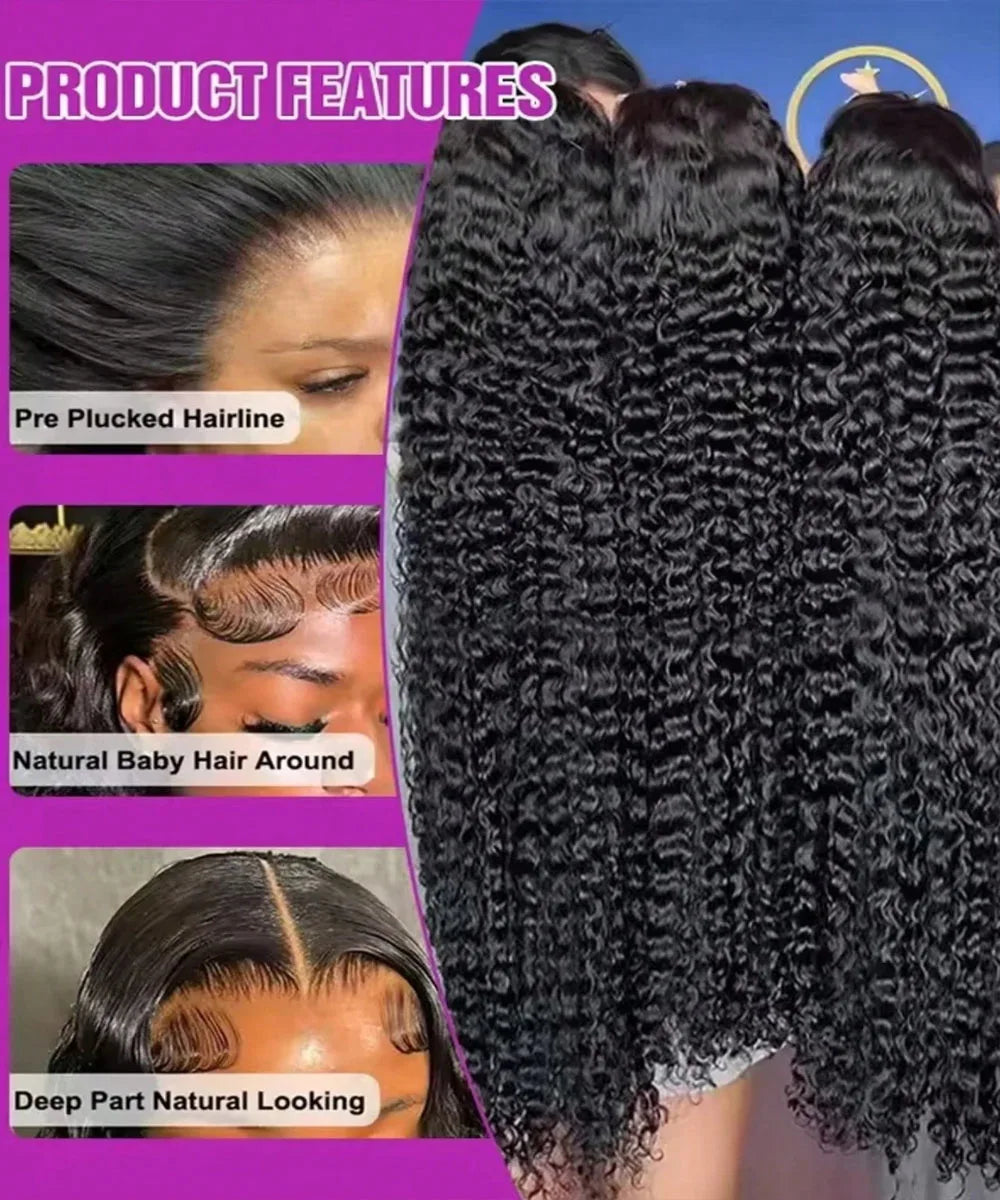 Deep Wave Lace Front Wig – 250% Density – Human Hair – Natural Color | KIMLUD