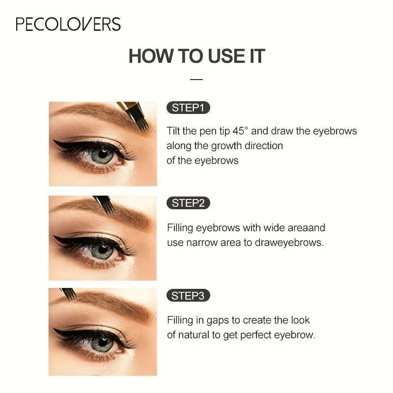 KIMLUD, 6 Colors 1pc Eyebrow Pen Waterproof 4 Split Tip Eyebrows Pen Eyebrow Tattoo Pen Waterproof Liquid Black Eyebrow Makeup Pencil, KIMLUD Womens Clothes