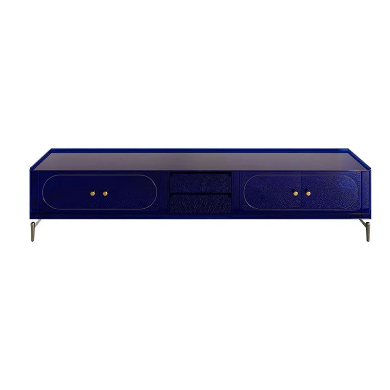 Multifunctional Modern TV Stand With Drawers And Cabinets — Amber Brown | KIMLUD