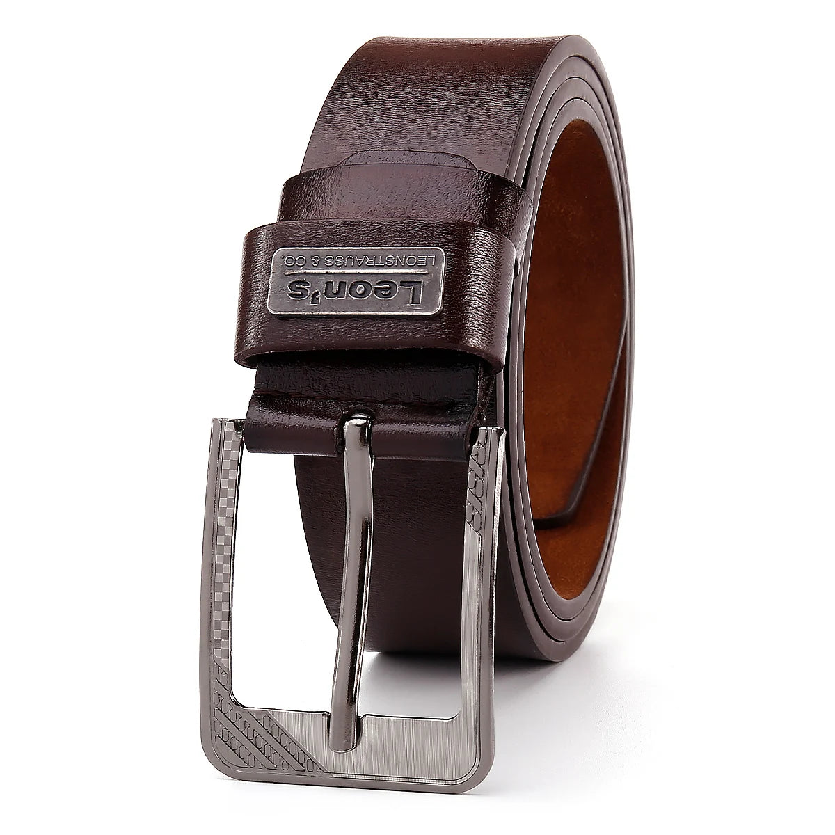 【LEON'S】 Buckle Leather Casual Jeans Belt Men High Quality Retro Luxury Male Strap Cintos 3 Colors 2023 NEW