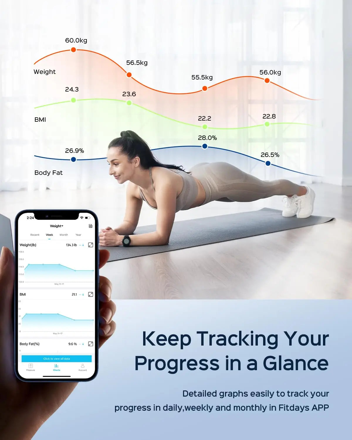 Smart Body Scale 8 Electrodes — Deep Cobalt Blue | KIMLUD
