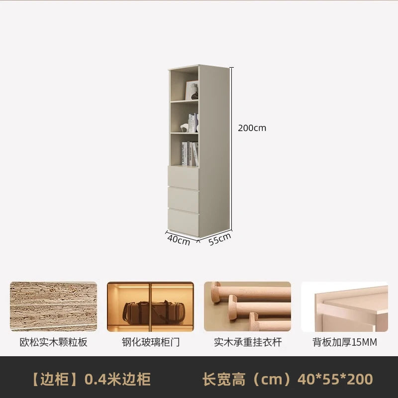 Fabric Open Closet Display Wooden Minimalist Modern Wardrobe Jewelry Cube Modular Wearable Storage Guarda Roupa Salon Furniture