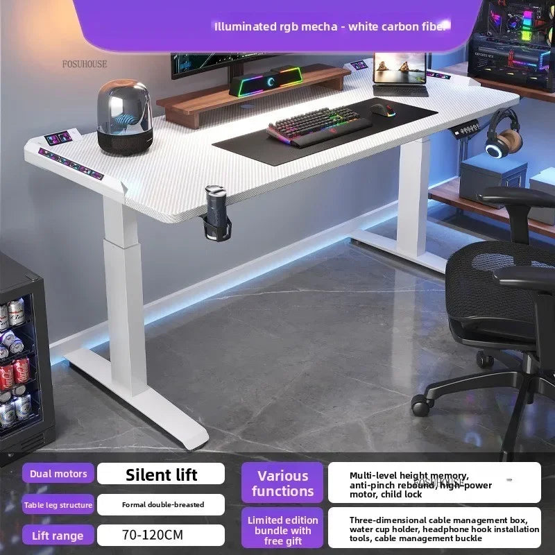 L-Shaped Desk Height-Adjustable Electric With Quiet Motor And Programming Presets — Black | KIMLUD