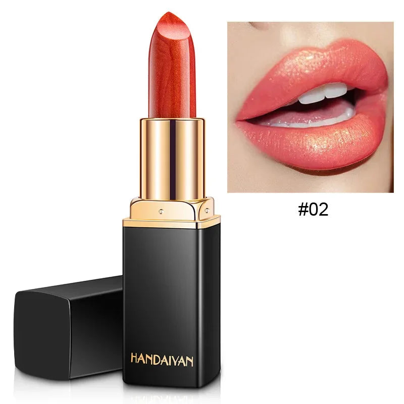 Handaiyan 9 Colors Glitter Matte Velvet Nude Lipstick Shimmer Sexy Red Pigments Makeup Long Lasting Waterproof Profissional