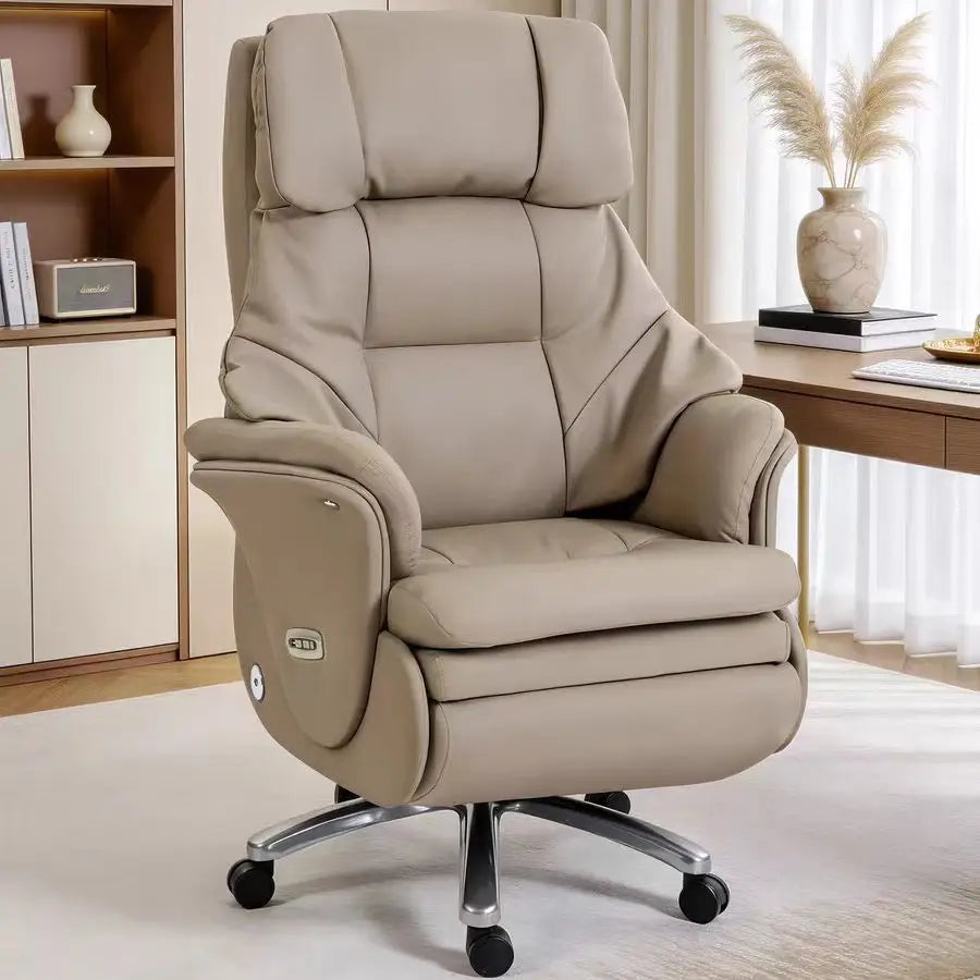 Genuine Leather Executive Office Chair — Brown | KIMLUD