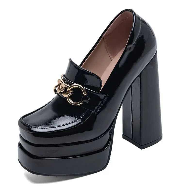 Pumps – Double Platform 14cm Heel Round Toe – PU | KIMLUD