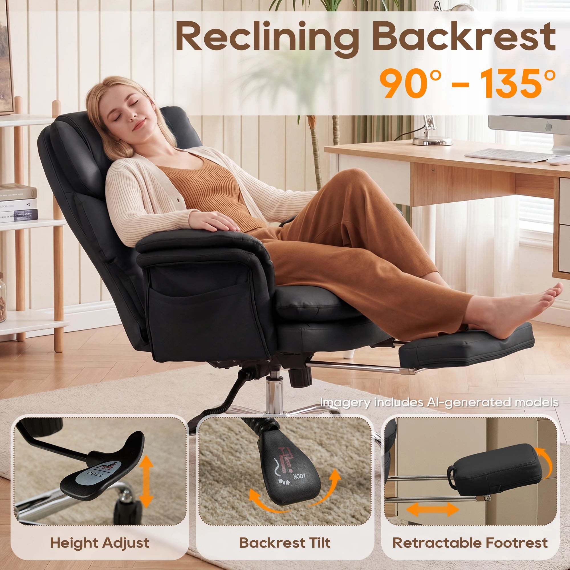 Office Chair – Big and Tall Executive Criss Cross – Ergonomic | KIMLUD