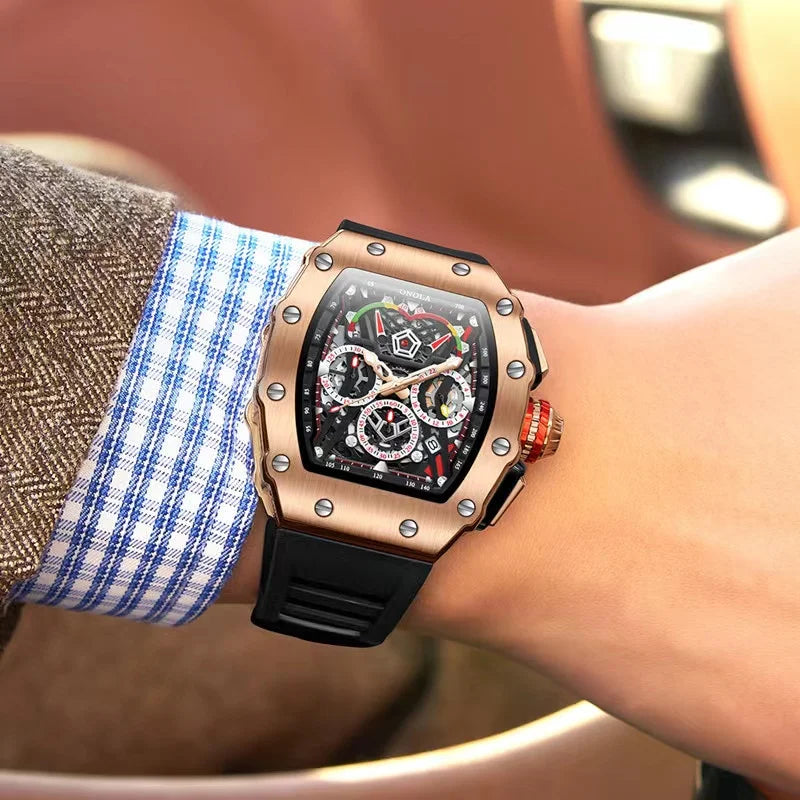 Sport Watch Quartz Chronograph Luminous — Black | KIMLUD