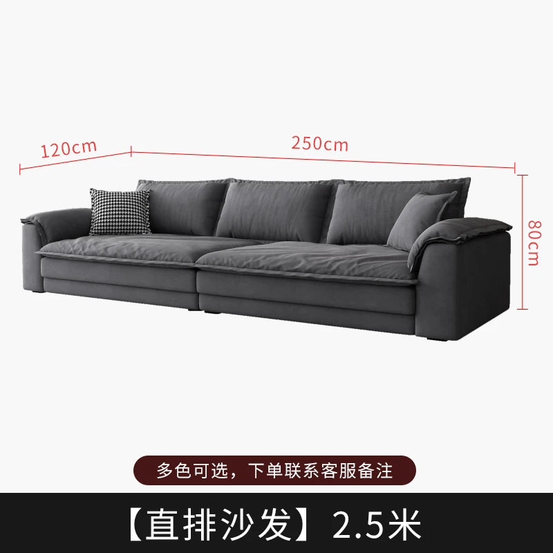 Nordic Minimalist L-Shaped Sectional Sofa Cloud Cushions — Charcoal Gray | KIMLUD