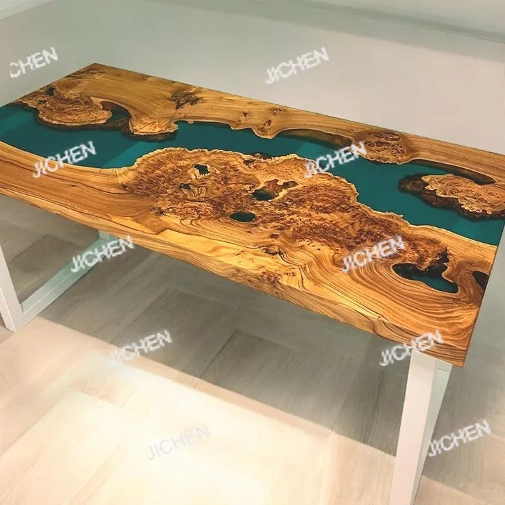Premium Luxury Furniture Dining Kitchen Dining Solid Walnut Coffee River Epoxy Flat Table
