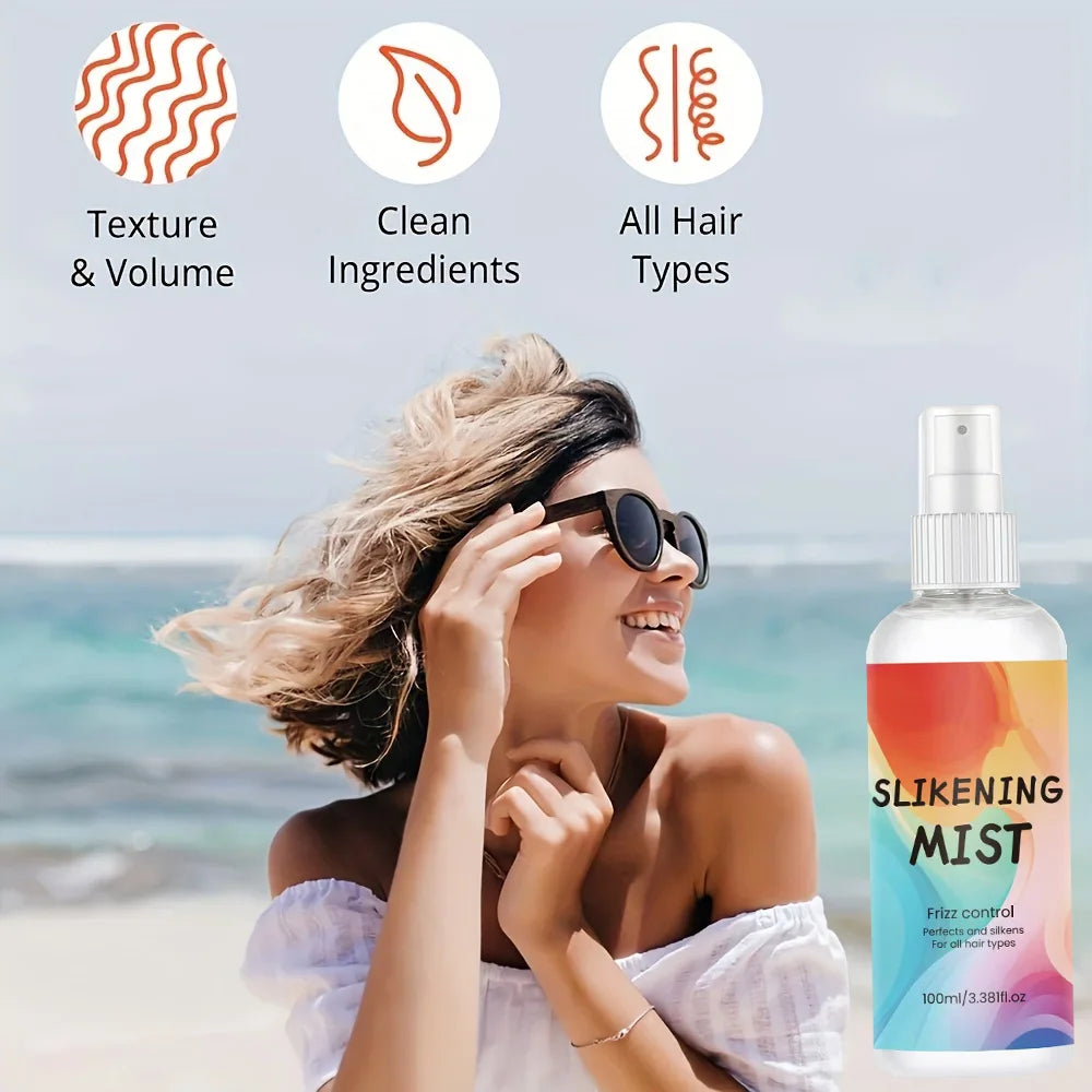 Silk Therapy Hair Spray Silkening Thermal Shield For Curly Texture — Clear | KIMLUD