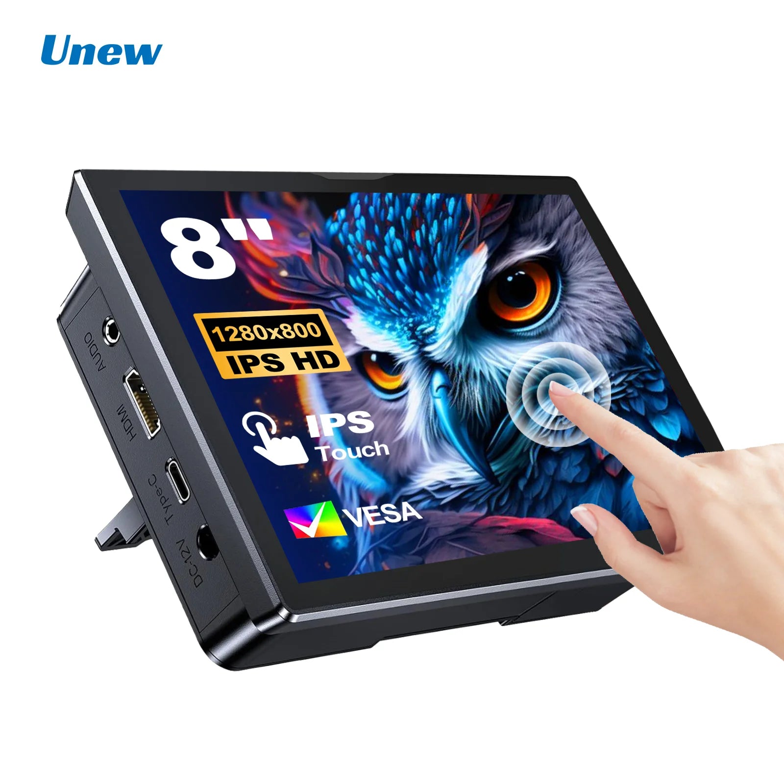 8 inch Touch Monitor 1280x800P 16:10 Widescreen Ratio HDMI Interface for DIY Projects Surveillance Display