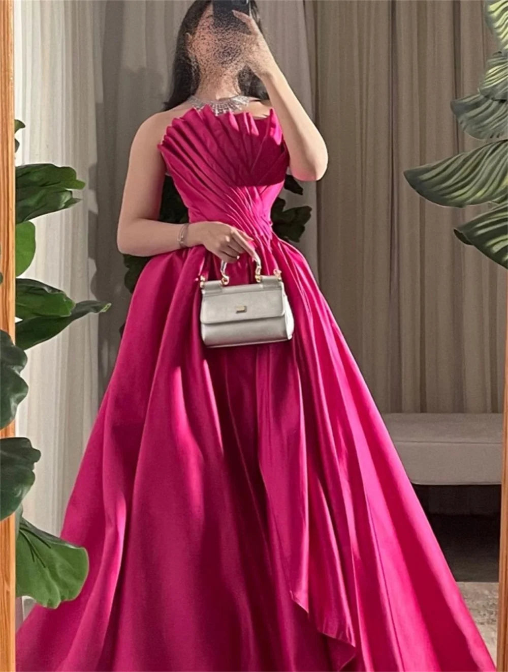 CustomizedProm Dresses Elegant Strapless Ball Gown Draped Shirred Open Back Taffeta Occasion Evening Vestidos De Ocasião Formal