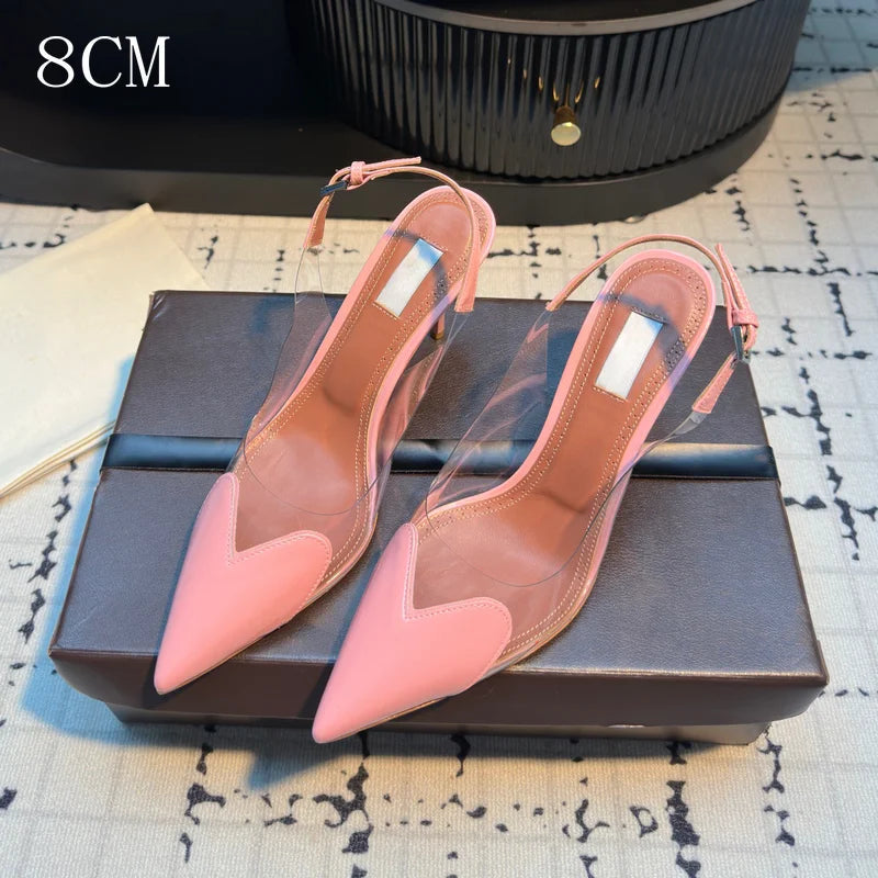 Transparent PVC Pointed Stiletto Pumps — Clear | KIMLUD