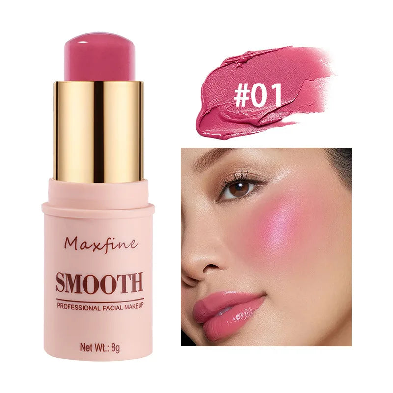 Sculpting Smooth Blush Stick With Natural Long Lasting Effect For Brightening And Universal Use On Eyeshadow And Lips