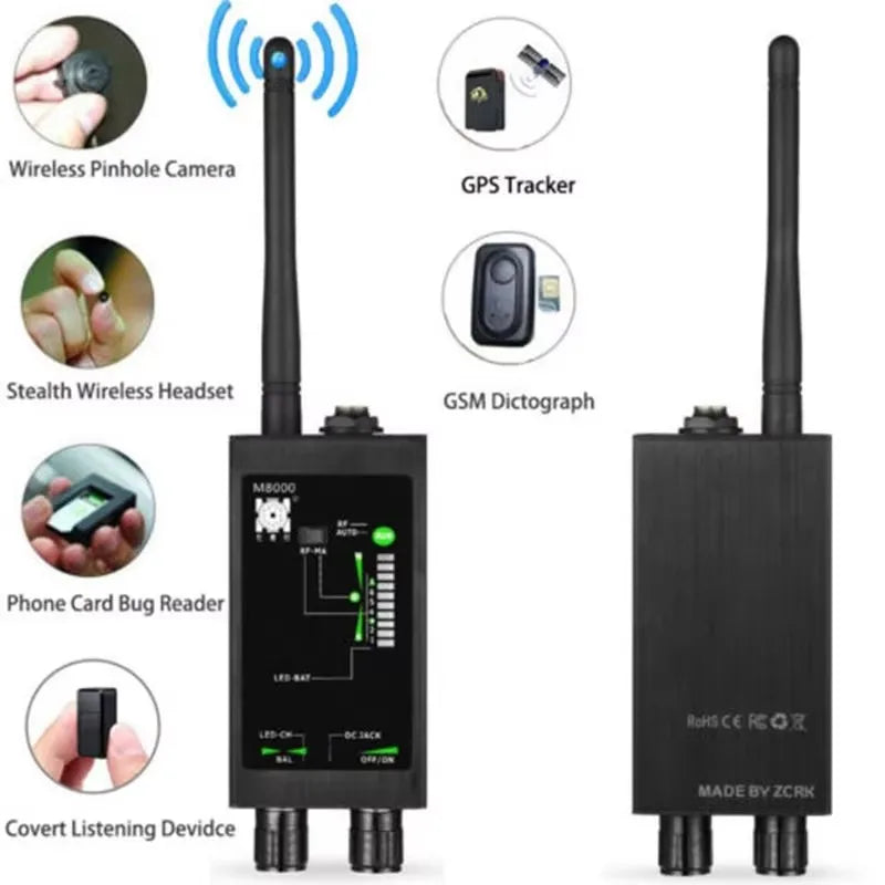 Techno Detector Anti Spy Wireless Camera RF GPS — Black | KIMLUD
