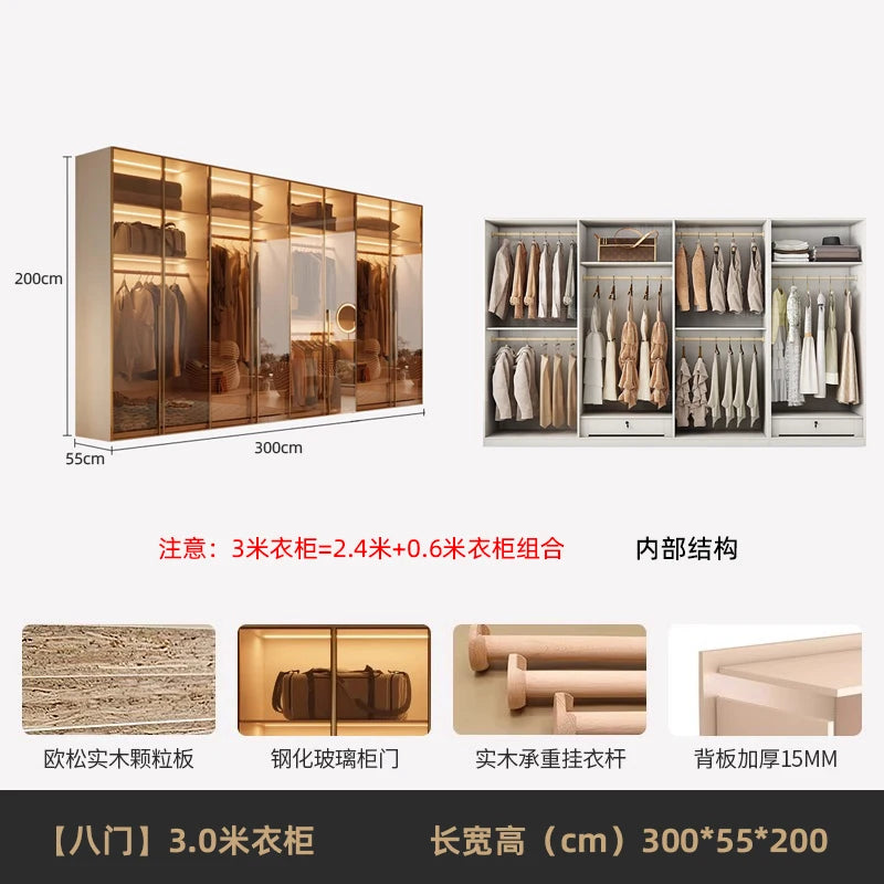 Fabric Open Closet Display Wooden Minimalist Modern Wardrobe Jewelry Cube Modular Wearable Storage Guarda Roupa Salon Furniture