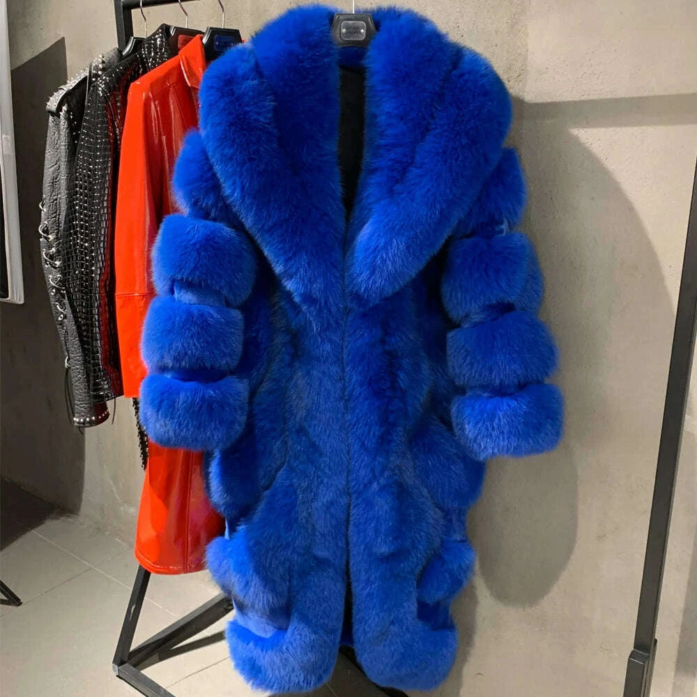 KIMLUD, #2024 New Fur Coats Women Real Fox Fur Coat Long Sleeve Luxury Natural Fox Cloth Turn Down Collar 2023052, KIMLUD Womens Clothes