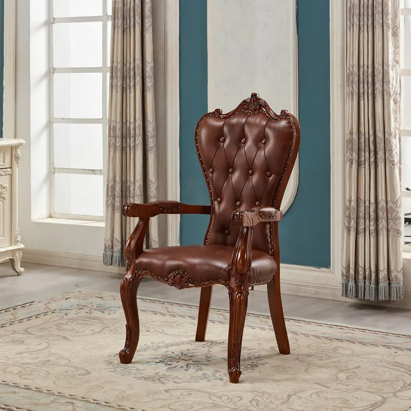Solid Wood Chairs European Light Luxury — Natural | KIMLUD
