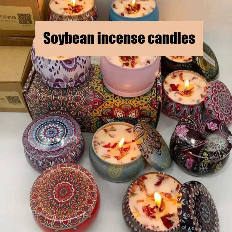 KIMLUD, Gbbma A box of notes Scented candles Use natural dried flowers candles For indoor aromatherapy, KIMLUD Womens Clothes