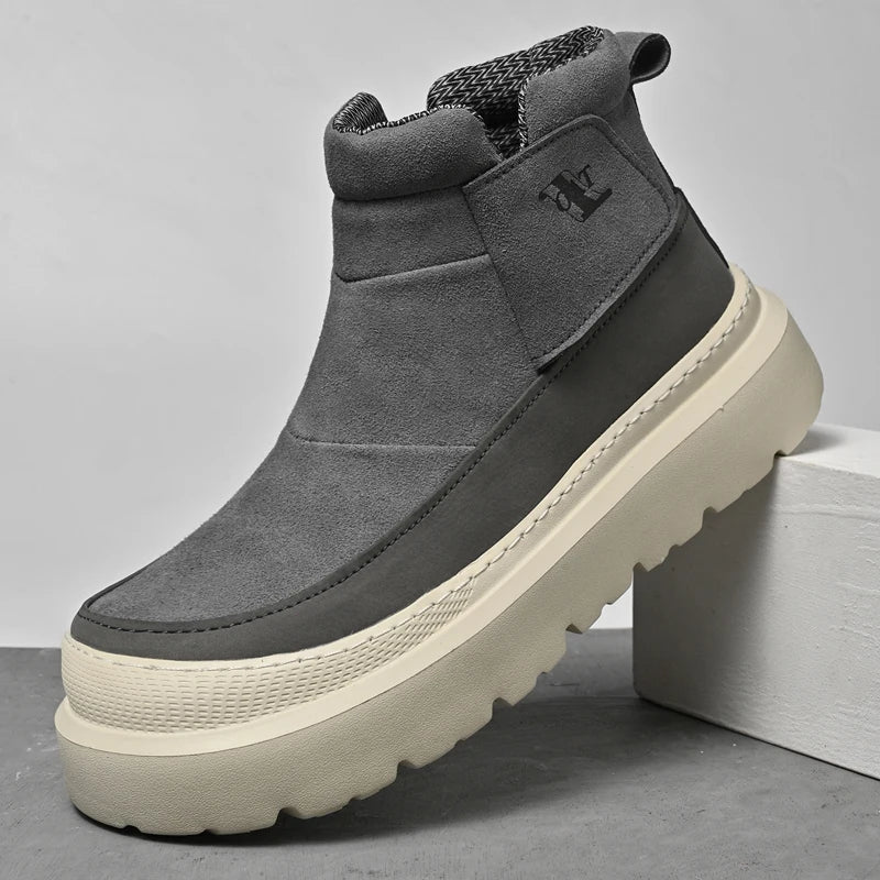 Vintage Classic PU Leather Ankle Boots for Men Outdoor Male Treking Footwear Non-Slip Hiking Basic Boots Leisure Walk Mens Botas