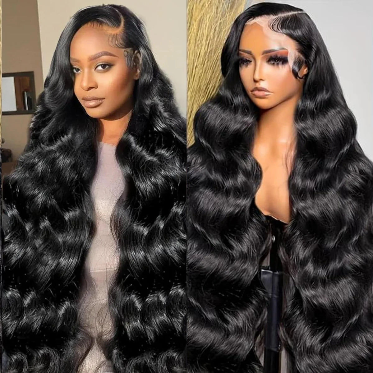 Lace Front Wig – 46 Inch Body Wave – Brazilian Human Hair – Transparent | KIMLUD