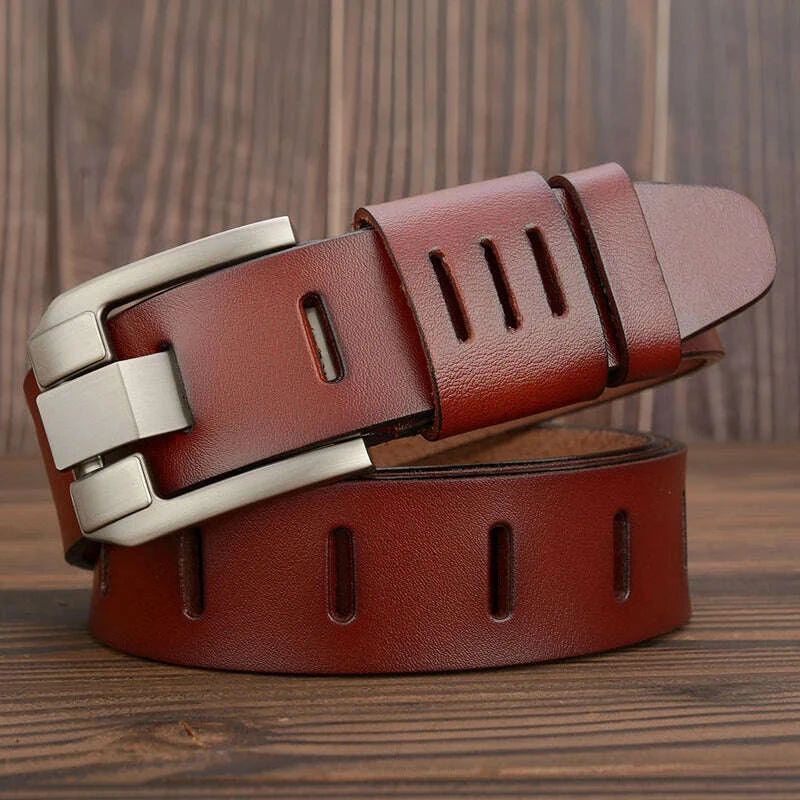 KIMLUD, 3.8CM Male Belt Men Strap High Quality Genuine Leather Luxury Designer Pin Buckle Casual Cowboy Belts Business Ceinture Homme, KIMLUD Womens Clothes