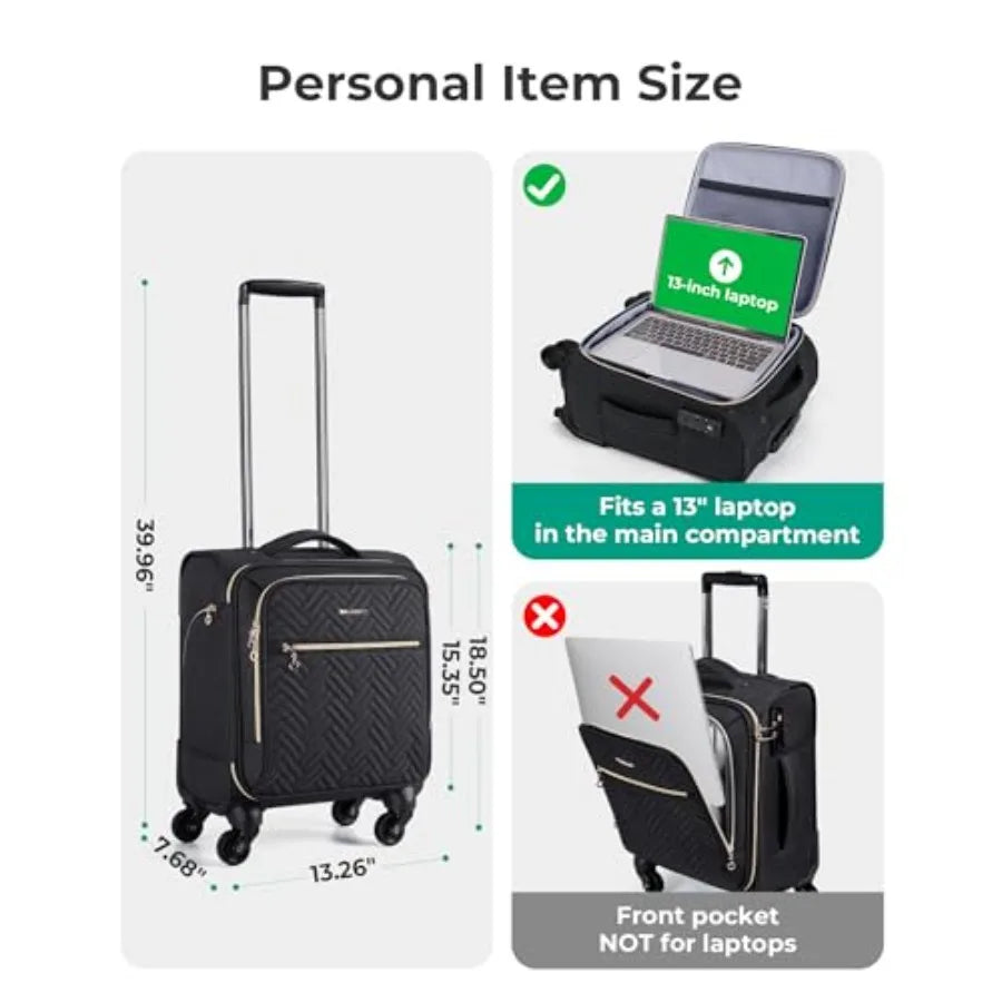 Suitcases Underseat Carry On Softside - Denim | KIMLUD