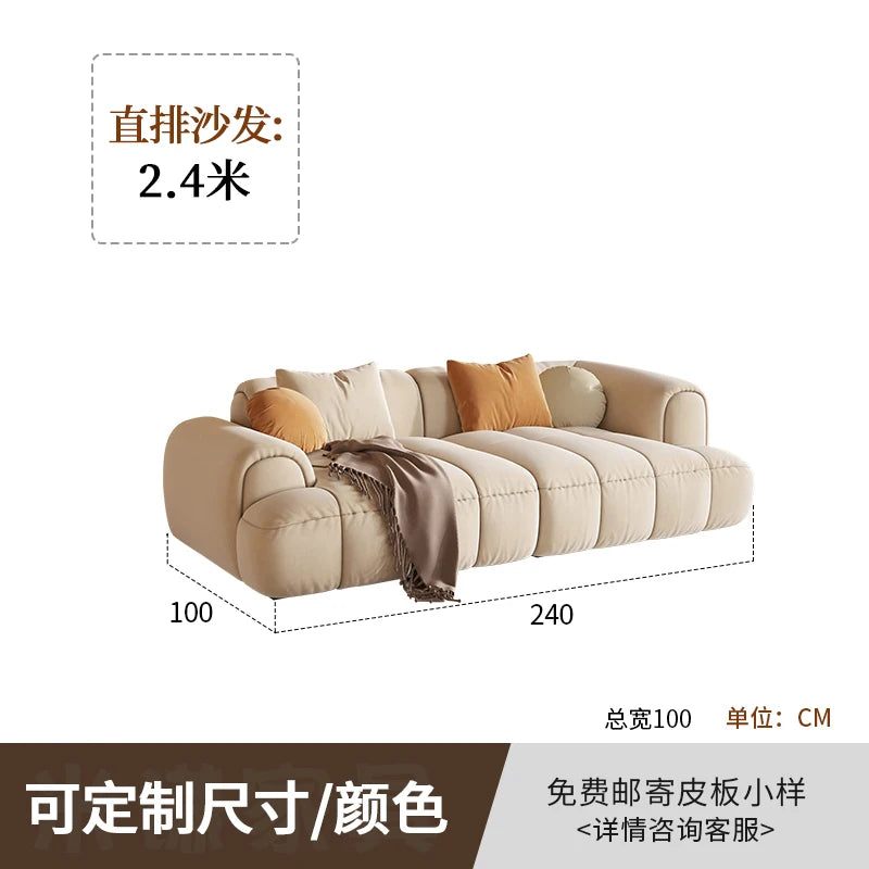 Nordic Minimalist Cushioned Sofa — Rich Chocolate Brown | KIMLUD