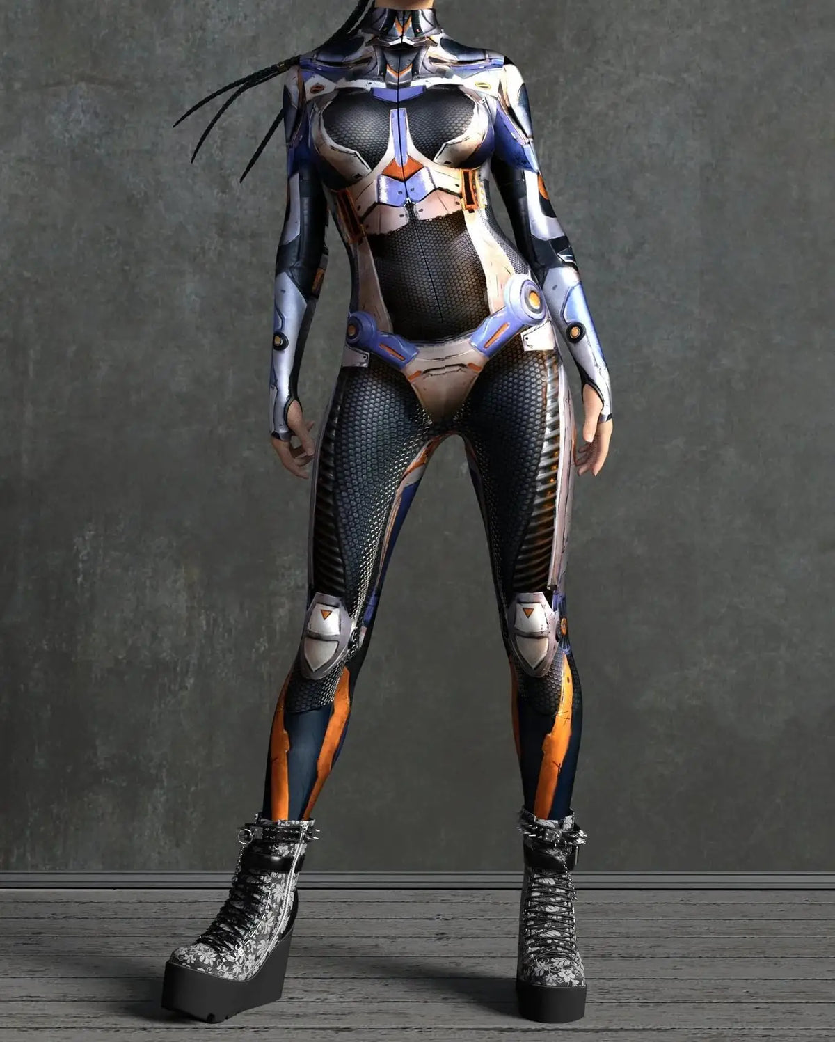 Bodysuit – Cyber Armor 3D Print – Polyester – Unisex | KIMLUD